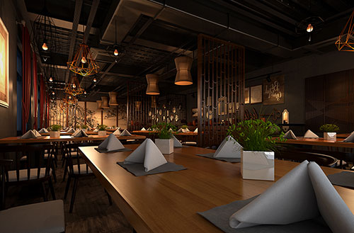 大庆简约大气中式风格餐厅设计装修效果图